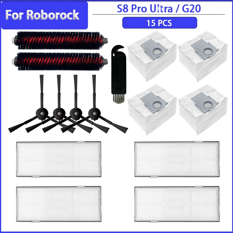 For Roborock S8 Pro Ultra/ G20 A6900RR Spare Parts Accessories Side Brush Hepa Filter Dust Bag High Speed Cleaning Rolling Brush
For Roborock S8 Pro Ultra/ G20 A6900RR Spare Parts Accessories Side Brush Hepa Filter Dust Bag High Speed Cleaning Rolling Brush