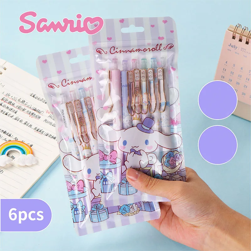 6PcsKawaii Sanrio Cinnamoroll Press Gel Pen Cute Student Stationery 0.5 Black Signature Pen Learning Office Supplies School Gift
6PcsKawaii Sanrio Cinnamoroll Press Gel Pen Cute Student Stationery 0.5 Black Signature Pen Learning Office Supplies School Gift