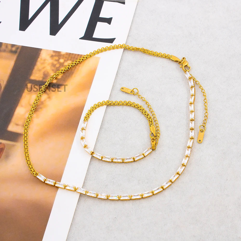 Stainless Steel Jewelry Mesh Necklace Cubic Zirconia White Tennis Link Chain Iced Out Crystal CZ Tennis Bracelet YS318
Stainless Steel Jewelry Mesh Necklace Cubic Zirconia White Tennis Link Chain Iced Out Crystal CZ Tennis Bracelet YS318