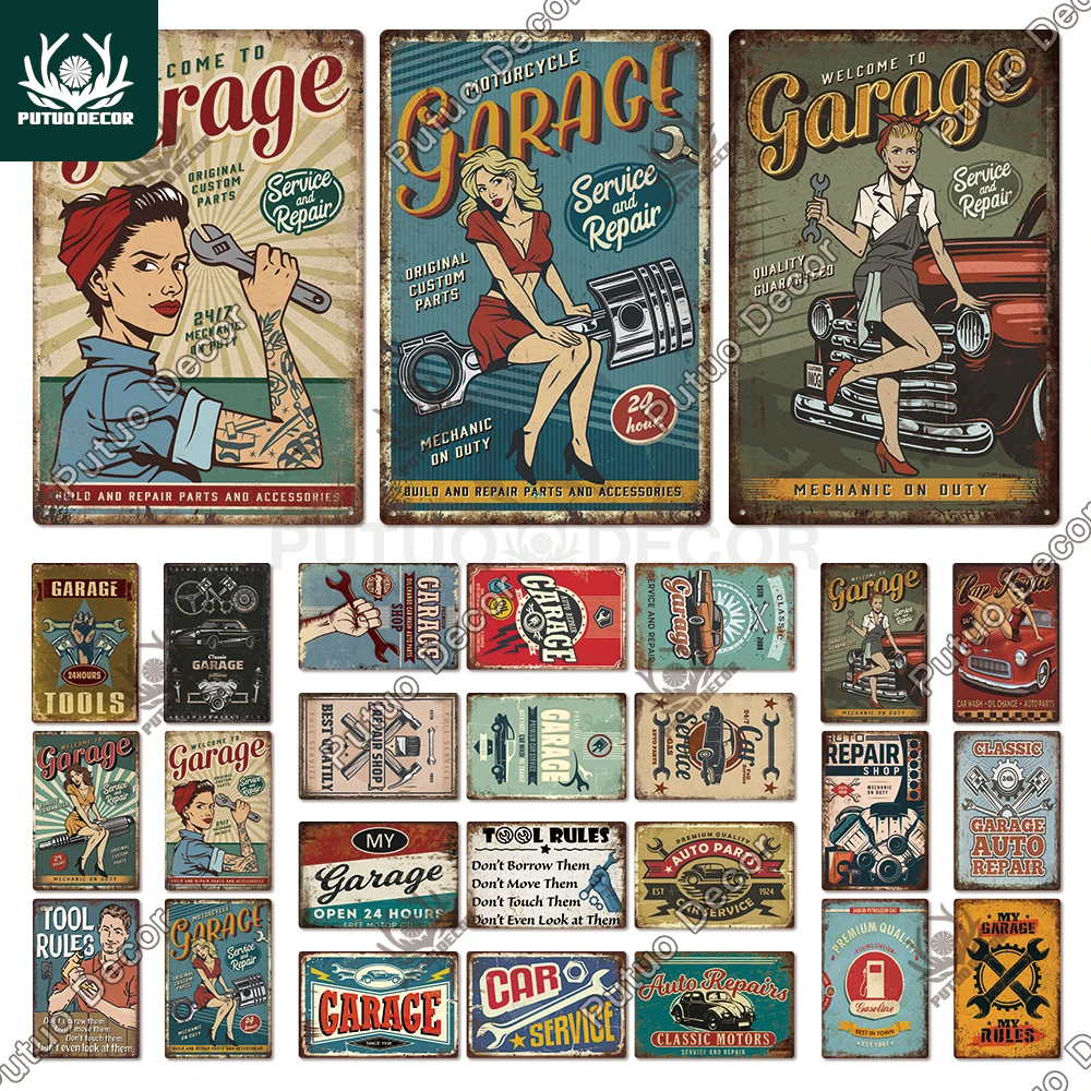Putuo Decor Service Repair Vintage Metal Signs Tin Signs Metal Plaque Garage Rules Poster for Garage Man Cave Room Wall Decor
Putuo Decor Service Repair Vintage Metal Signs Tin Signs Metal Plaque Garage Rules Poster for Garage Man Cave Room Wall Decor
