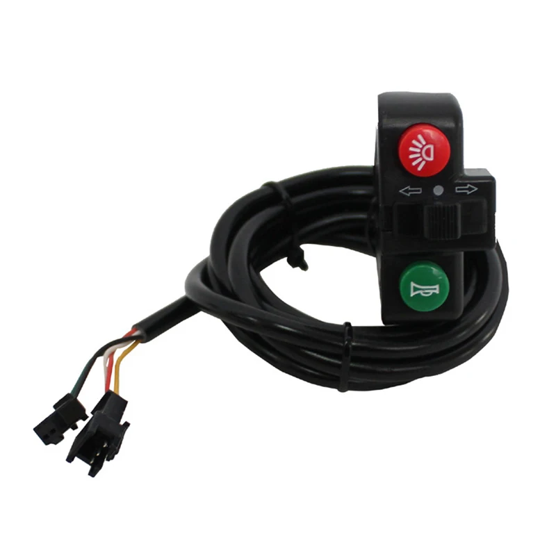 

12V 80V Light switch assembly 12W Accessories LED Electric Bicycle Headlight Horn Tail Cable Wires Safety Signal