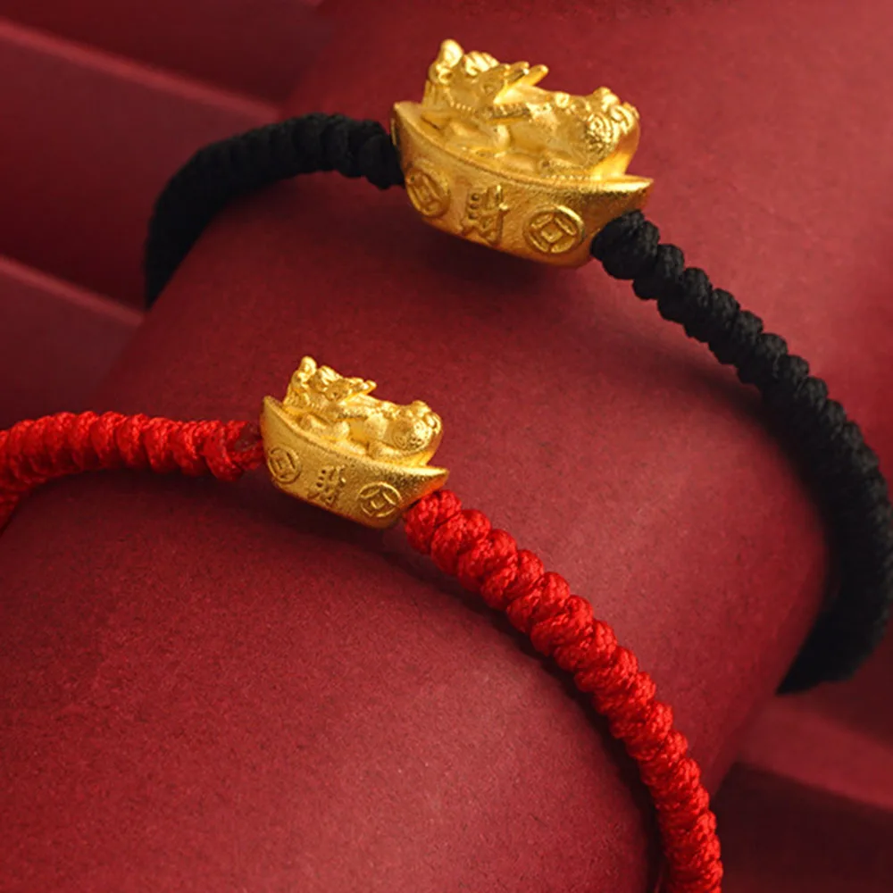 Red Black Rope Lucky Knots 24K Gold Pixiu Pendant Bracelets Women Men Charm Woven Couple Bangles Braided Parent-child Jewelry
Red Black Rope Lucky Knots 24K Gold Pixiu Pendant Bracelets Women Men Charm Woven Couple Bangles Braided Parent-child Jewelry