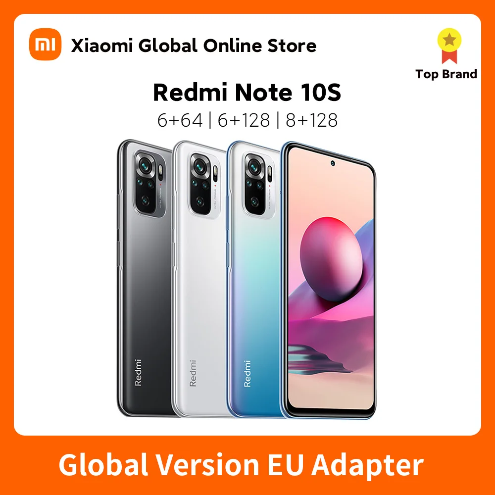 Xiaomi Redmi Note 10S Global Version 6+64/128 8+128 Smartphone 64MP Quad Camera Helio G95 AMOLED DotDisplay 33W Fast Charge
Xiaomi Redmi Note 10S Global Version 6+64/128 8+128 Smartphone 64MP Quad Camera Helio G95 AMOLED DotDisplay 33W Fast Charge