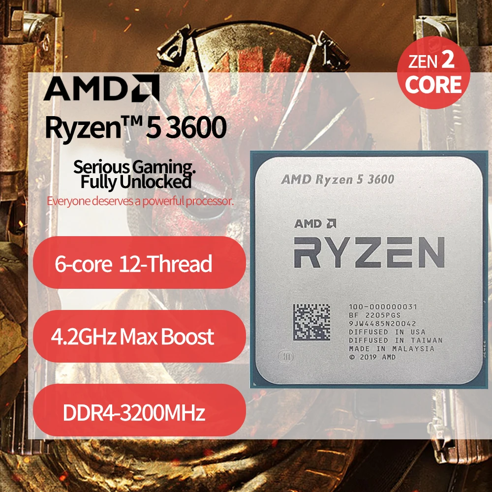 AMD Ryzen 5 3600 R5 3600 3.6 GHz Six-Core Twelve-Thread CPU Processor 7NM 65W L3=32M 100-000000031 Socket AM4 
AMD Ryzen 5 3600 R5 3600 3.6 GHz Six-Core Twelve-Thread CPU Processor 7NM 65W L3=32M 100-000000031 Socket AM4