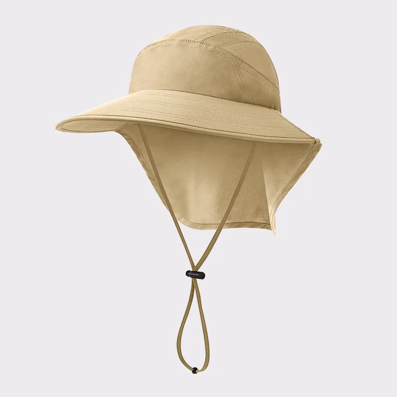 

Hat Men With Neck Flap String Brim Summer Sunshine Protection Breathable Hiking Fisherman Holiday Cap Outdoor Accessory