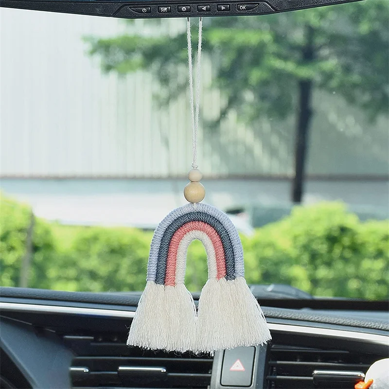 Car Pendant Creative Handmade Rainbow Car Rear View Mirror Hanger Decoration Auto Boho Charms Pendant Car Accessories Interior 
Car Pendant Creative Handmade Rainbow Car Rear View Mirror Hanger Decoration Auto Boho Charms Pendant Car Accessories Interior