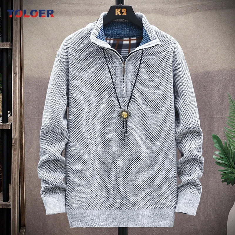 Men's Thick Warm Turn-down Collar Pullover Sweater Solid Long Sleeve Sweaters Half Zip Warm Fleece Winter Casual Men Clothing
Men's Thick Warm Turn-down Collar Pullover Sweater Solid Long Sleeve Sweaters Half Zip Warm Fleece Winter Casual Men Clothing