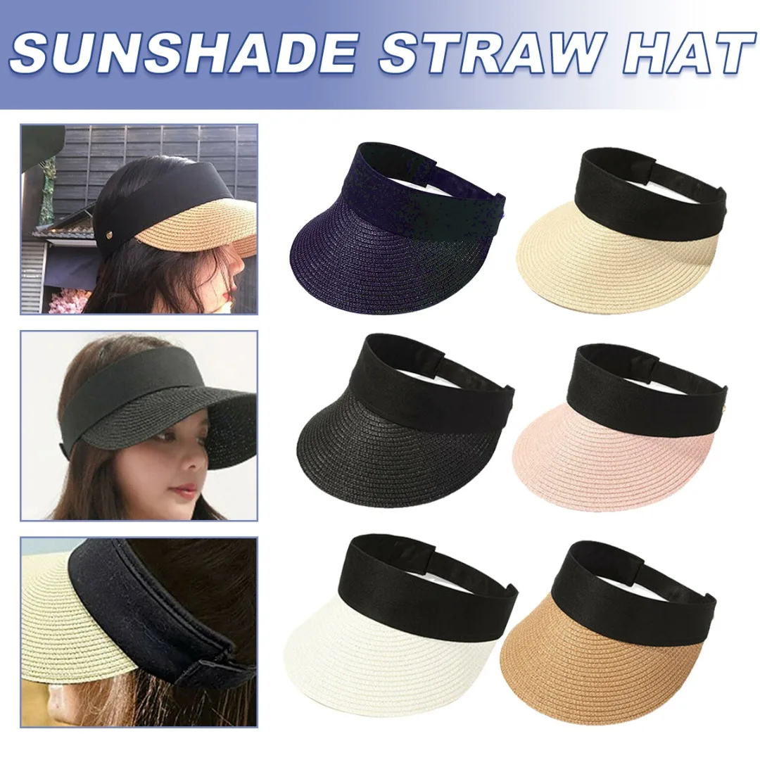 1 Pc 6 Colors Adjustable Women Summer UV Protection Top Empty Sun Visor Beach Hat Long Brim Straw Tennis Golf Running Cap Hat
1 Pc 6 Colors Adjustable Women Summer UV Protection Top Empty Sun Visor Beach Hat Long Brim Straw Tennis Golf Running Cap Hat