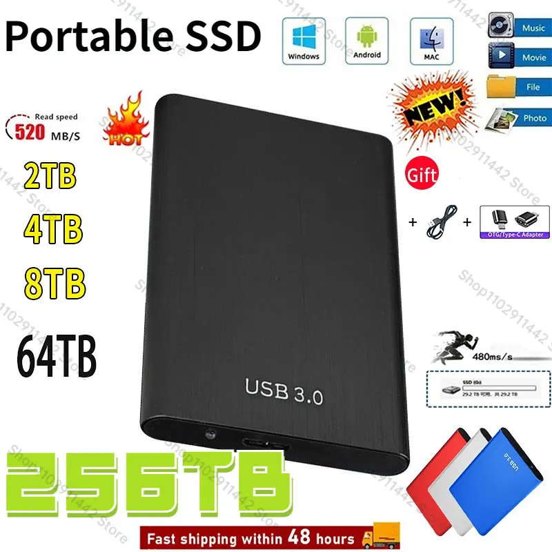 256TB External Hard Drive USB 3.0 Portable SSD 8TB Disco Duro Interface Storage 2TB 16TB High Speed Type-C Hard Disks Laptop Ps4
256TB External Hard Drive USB 3.0 Portable SSD 8TB Disco Duro Interface Storage 2TB 16TB High Speed Type-C Hard Disks Laptop Ps4