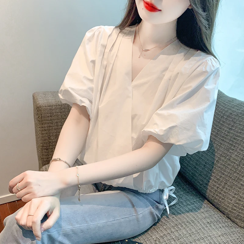 2023 New Summer Simple Fashion Casual V-neck Tidal Current All-match Appears Thin Puff Sleeve Hot Sales Women Shirt Top Z366
2023 New Summer Simple Fashion Casual V-neck Tidal Current All-match Appears Thin Puff Sleeve Hot Sales Women Shirt Top Z366