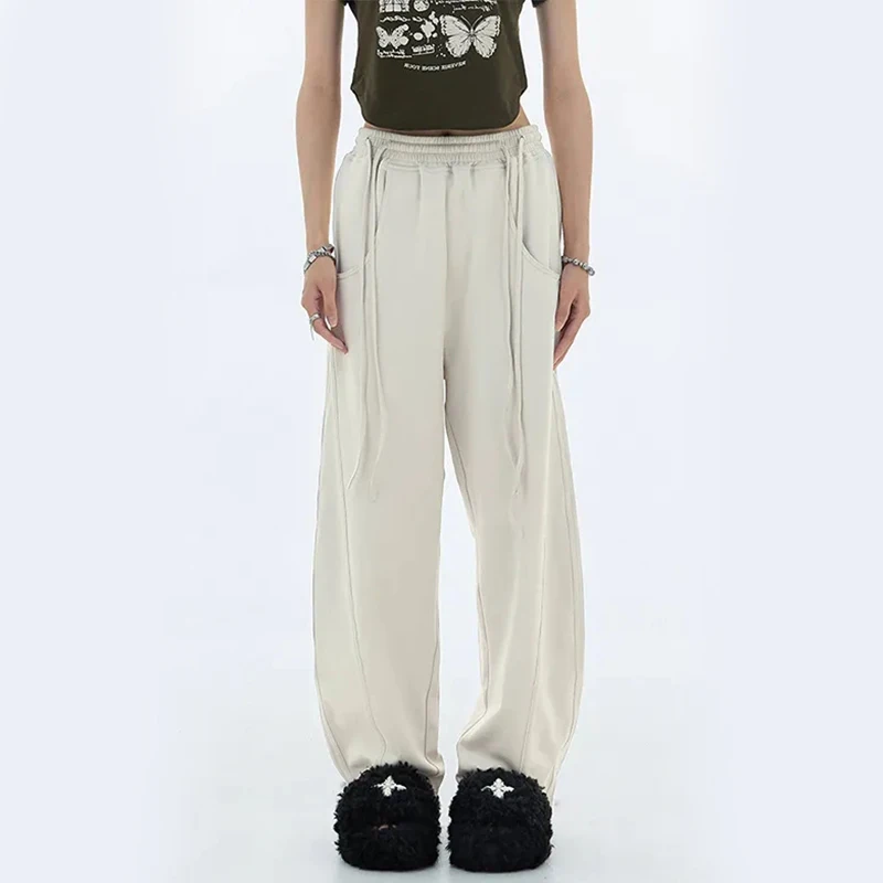 Fashion All Match Jogging Sweatpants Women Y2K High Waist Loose Drawstring Wide Leg Pants Vintage Streetwear Straight Trousers 
Fashion All Match Jogging Sweatpants Women Y2K High Waist Loose Drawstring Wide Leg Pants Vintage Streetwear Straight Trousers