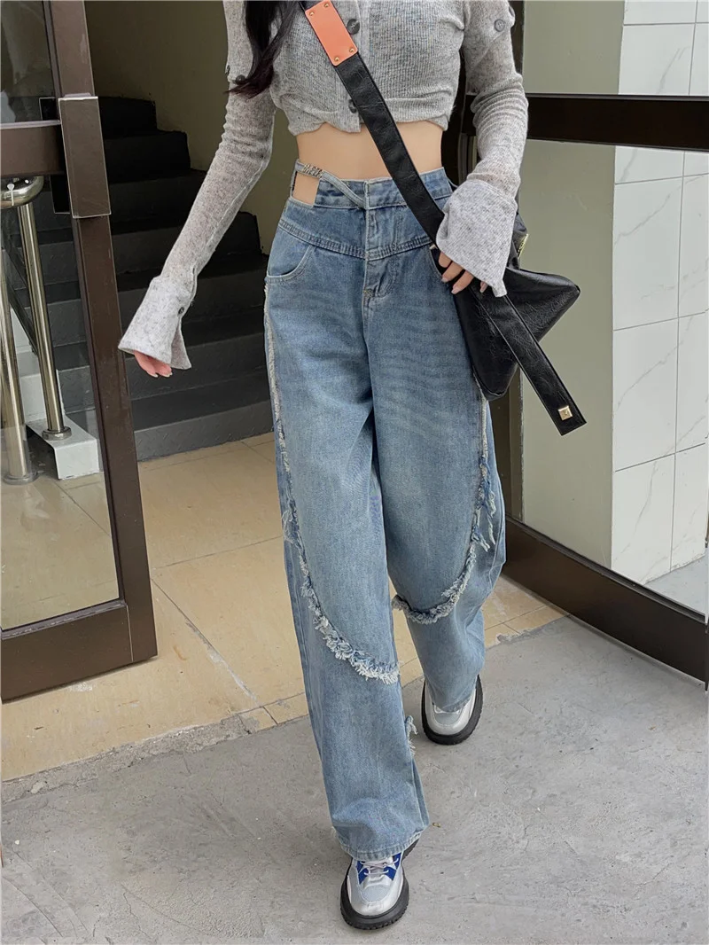 Women Solid Hollow Out Jeans Y2K Clothes 2023 High Waist Vintage Casual Loose Denim Trousers Spring Straight Jeans Pants 5019
Women Solid Hollow Out Jeans Y2K Clothes 2023 High Waist Vintage Casual Loose Denim Trousers Spring Straight Jeans Pants 5019