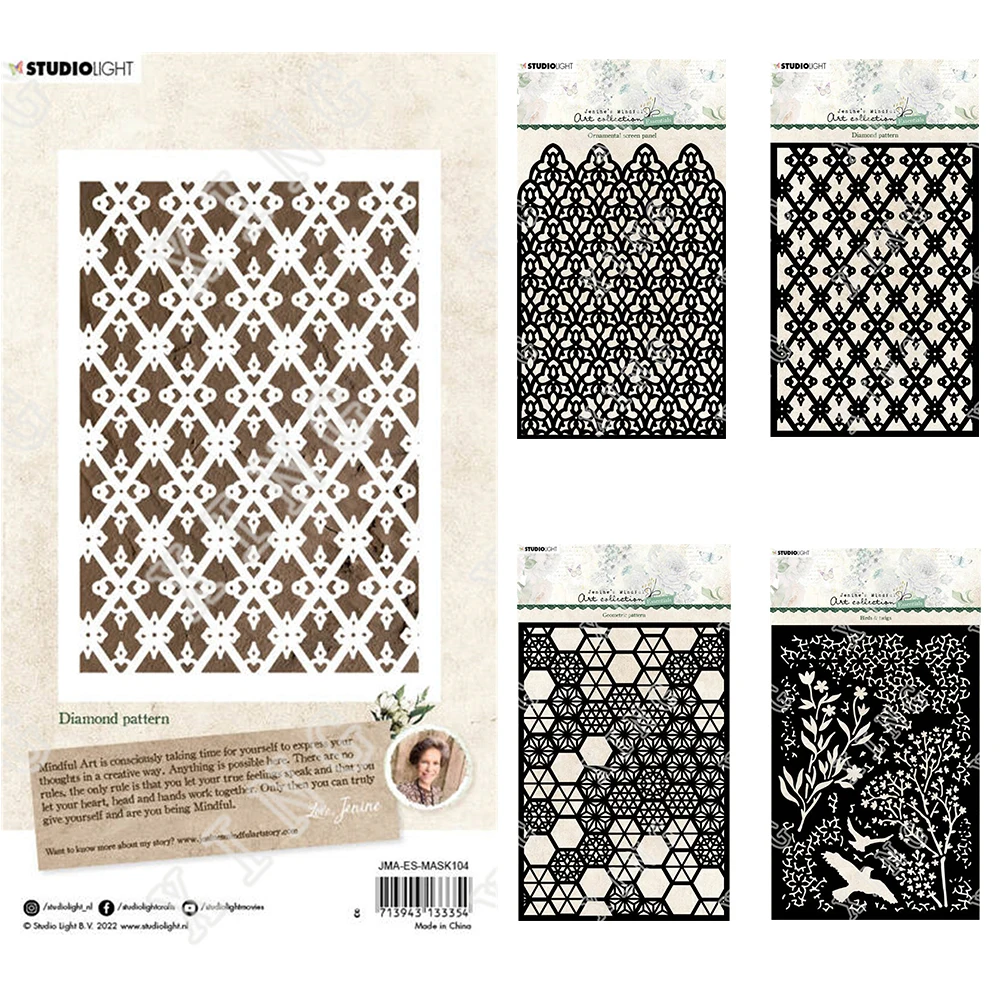 Ornamental Screen Panel Diamond Geometric Pattern Bird & Twigs Painting Scrapbook Coloring Embossing Album Diy Layering Stencils
Ornamental Screen Panel Diamond Geometric Pattern Bird & Twigs Painting Scrapbook Coloring Embossing Album Diy Layering Stencils
