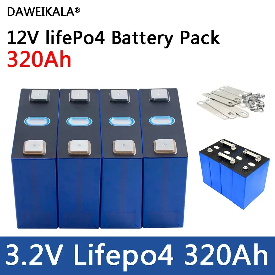A-grade LiFePO4 battery, 3.2V, 320Ah, 12V, 24V, 48V rechargeable lithium iron phosphate battery, used for backup power supply RV
A-grade LiFePO4 battery, 3.2V, 320Ah, 12V, 24V, 48V rechargeable lithium iron phosphate battery, used for backup power supply RV
