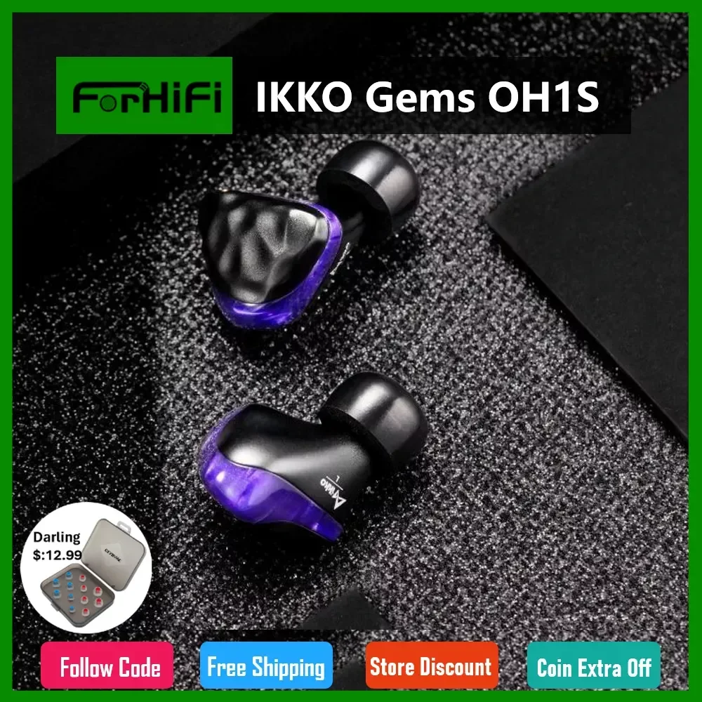 

iKKO Gems OH1S IEM Earbud Cable Headphones HIFI in-Ear Monitor Earphones Detachable MMCX High-Fidelity Music Headphone Earset