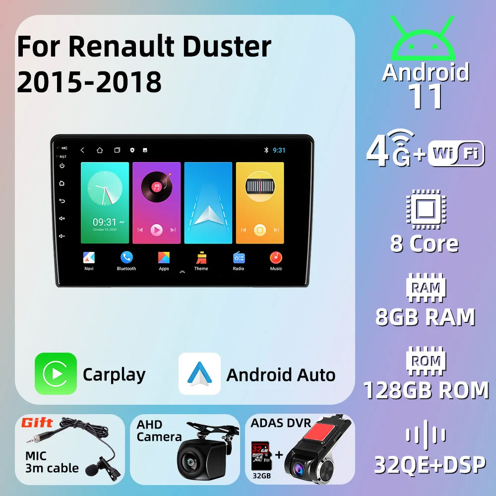 

Автомагнитола 2 DIN Android для Renault Duster 2015-2018, автомобильное радио с экраном 10,1 дюйма, мультимедийный плеер, навигация, головное устройство с GPS, с...
