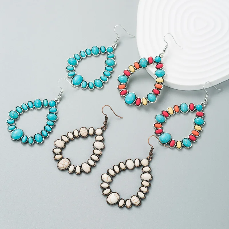Natural Stone Beads Bohemia Water Drop Hollow Dangle Drop Boho Women Vintage Gold Earring
Natural Stone Beads Bohemia Water Drop Hollow Dangle Drop Boho Women Vintage Gold Earring