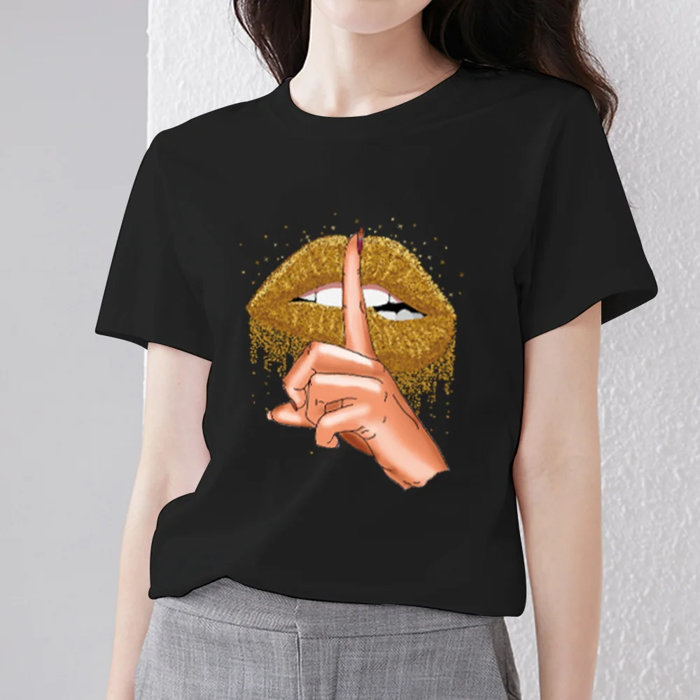 Women's Printed T-shirt Black New Fashion Sexy Lip Pattern Series Top Classic O-neck Commuter Short-sleeved Harajuku T-shirt
Women's Printed T-shirt Black New Fashion Sexy Lip Pattern Series Top Classic O-neck Commuter Short-sleeved Harajuku T-shirt