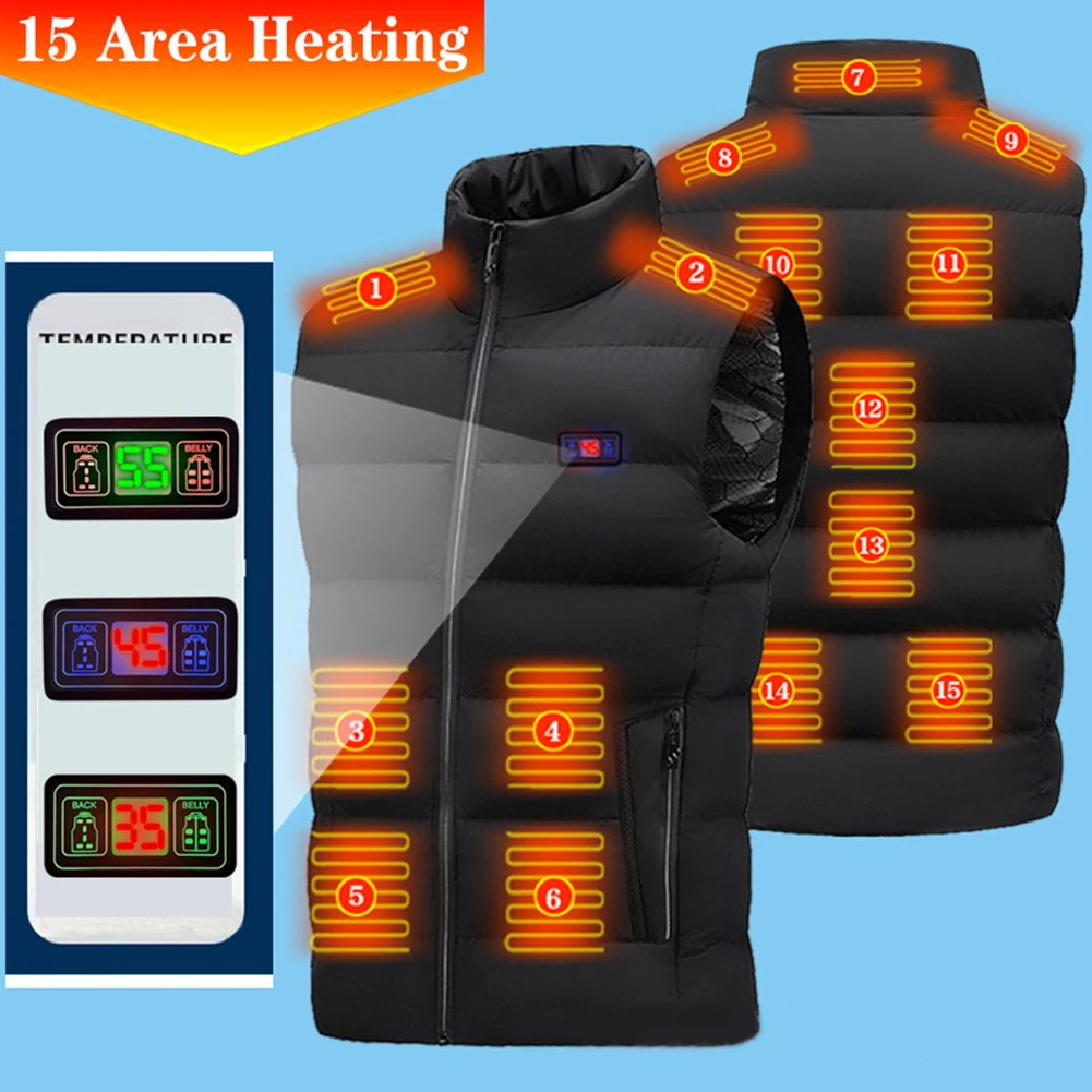 15 Areas Heated Vest Men Women Usb Heated Jacket Heating Vest Thermal Clothing Hunting Vest Winter Heating Jacket BlackS-4XL
15 Areas Heated Vest Men Women Usb Heated Jacket Heating Vest Thermal Clothing Hunting Vest Winter Heating Jacket BlackS-4XL
