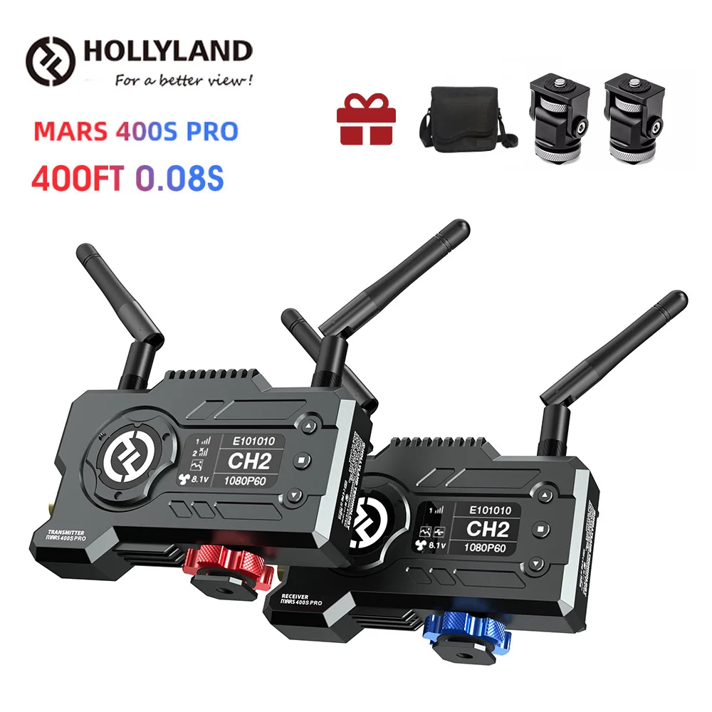 

Hollyland Mars 400S PRO 400FT 4K Wireless HD Video Transmission System SDI/HD-MI Input Output Video Transmitter Receiver Kit