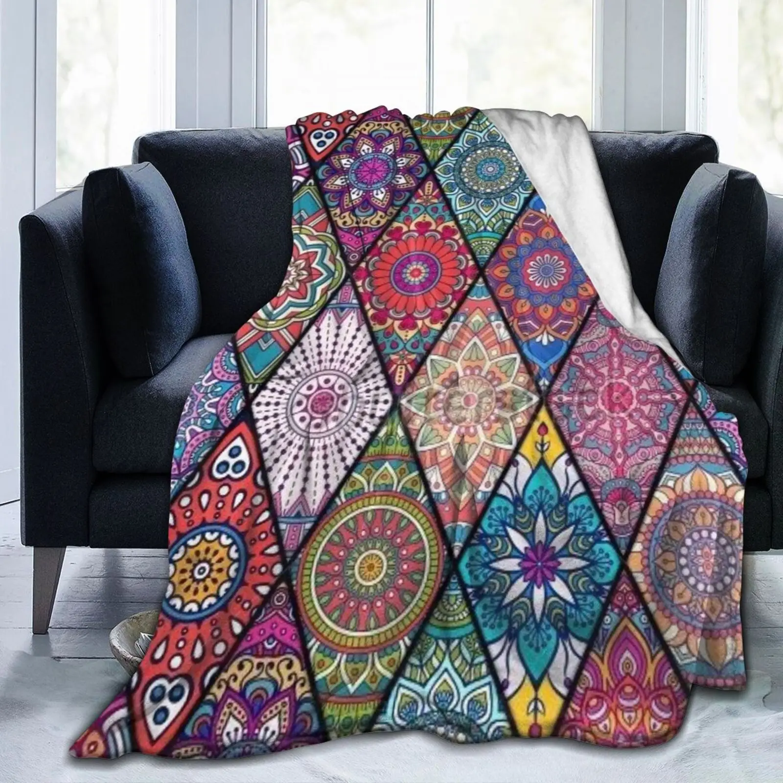 Flannel Blanket Soft Warm Sheet Bohemian Style Mandala Red Blue Sofa Towel Quilt Office Travel Travel Light Gift 60*80 Inch
Flannel Blanket Soft Warm Sheet Bohemian Style Mandala Red Blue Sofa Towel Quilt Office Travel Travel Light Gift 60*80 Inch