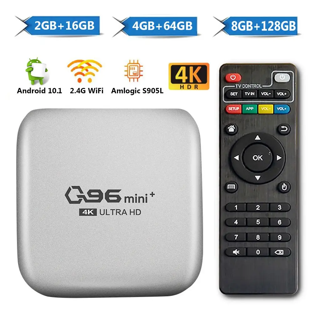 2022 TV Box Android Q96 Mini Plus 8gb 128gb H.265 Media Player Android 10.1 Amlogic S905L 2.4G WIFI 4K Smart Set Top Box Q96
2022 TV Box Android Q96 Mini Plus 8gb 128gb H.265 Media Player Android 10.1 Amlogic S905L 2.4G WIFI 4K Smart Set Top Box Q96