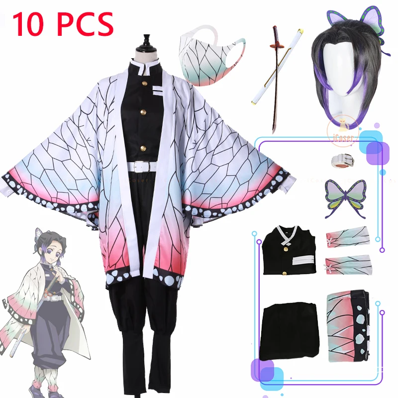 Kimetsu no Yaiba Shinobu Kocho Costume Cosplay Demon Hairpin Slayer Hashira Uniform Butterfly Corp Ninja Katana Black Purple Wig
Kimetsu no Yaiba Shinobu Kocho Costume Cosplay Demon Hairpin Slayer Hashira Uniform Butterfly Corp Ninja Katana Black Purple Wig