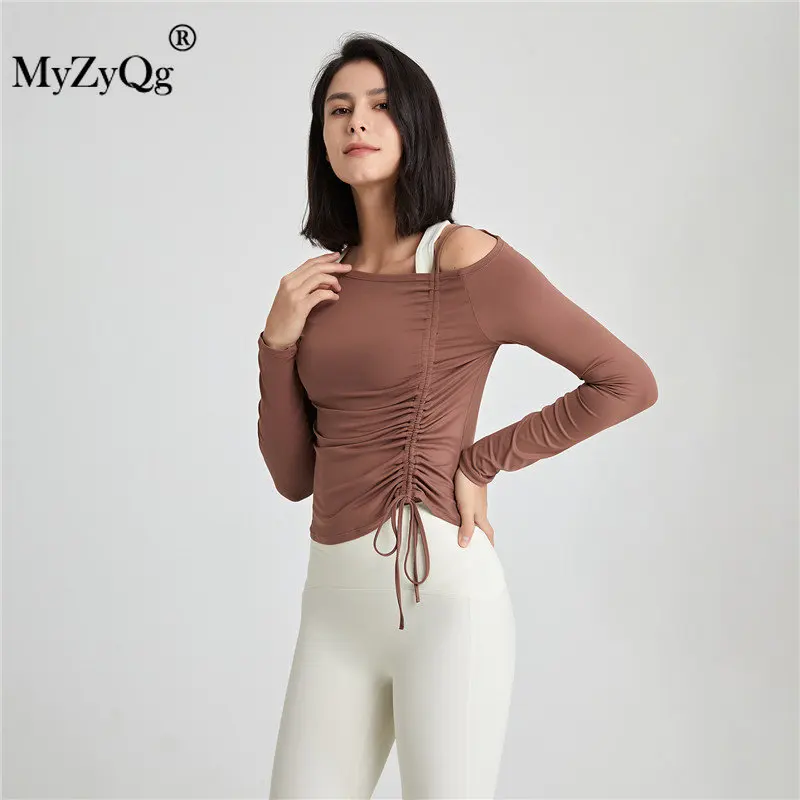 MyZyQg Autumn Women Drawstring Sports Long Sleeve Running Fitness Wear T-shirt High Elasticity Slim Yoga Female Clothing Tops
MyZyQg Autumn Women Drawstring Sports Long Sleeve Running Fitness Wear T-shirt High Elasticity Slim Yoga Female Clothing Tops