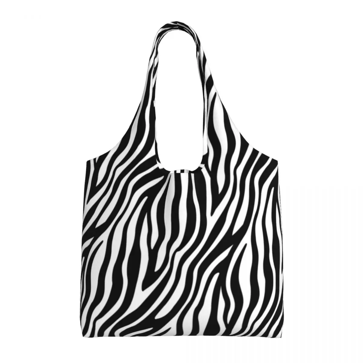 Сумка для покупок с принтом зебры, уличная Женская сумочка в африканскую полоску с животными, Подарочные ретро сумки из полиэстера 
Сумка для покупок с принтом зебры, уличная Женская сумочка в африканскую полоску с животными, Подарочные ретро сумки из полиэстера