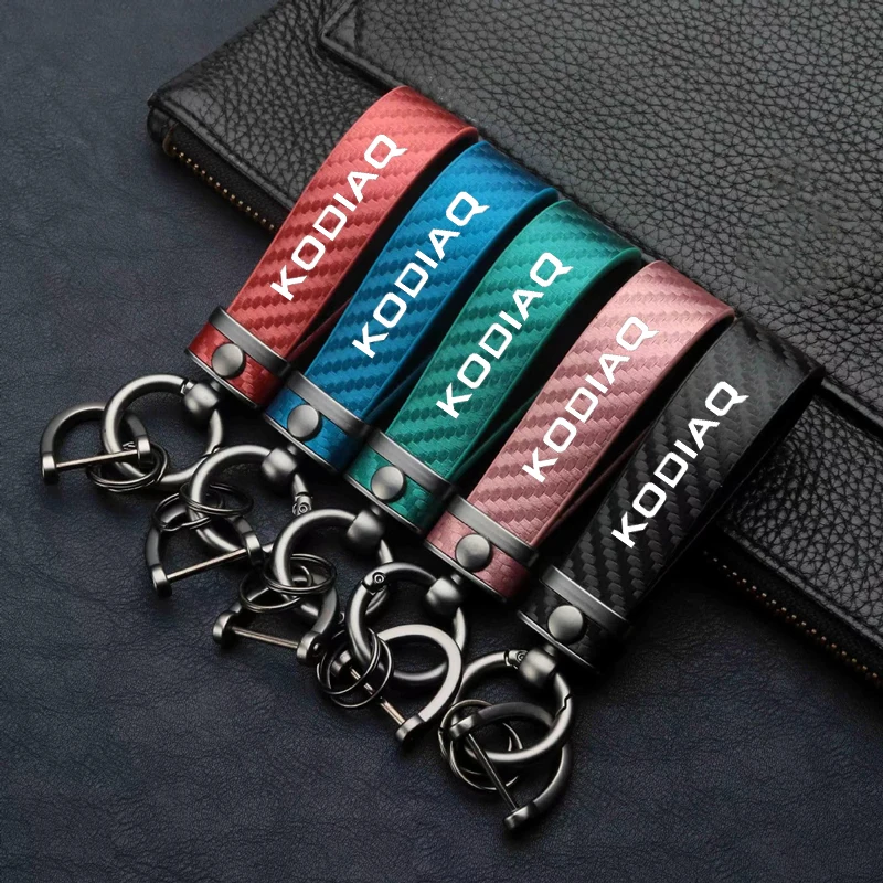 Leather Carbon Fiber Pattern Car Keychain Horseshoe Buckle Keyring For Skoda KODIAQ Car Accessories
Leather Carbon Fiber Pattern Car Keychain Horseshoe Buckle Keyring For Skoda KODIAQ Car Accessories