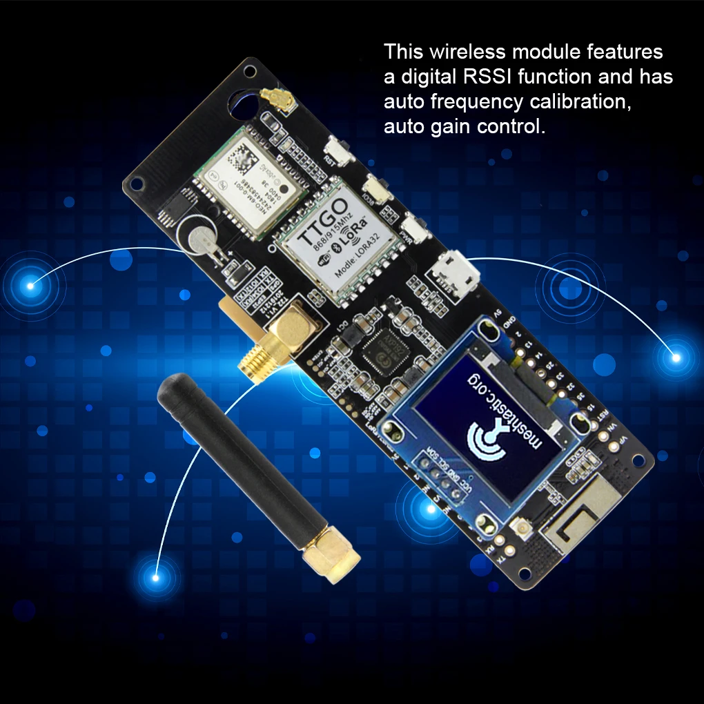 Meshtastic T-Beam V1.1 Wireless Module for Arduino ESP32 LoRa 433/868/915/923Mhz WiFi GPS NEO-6M With OLED Display
Meshtastic T-Beam V1.1 Wireless Module for Arduino ESP32 LoRa 433/868/915/923Mhz WiFi GPS NEO-6M With OLED Display