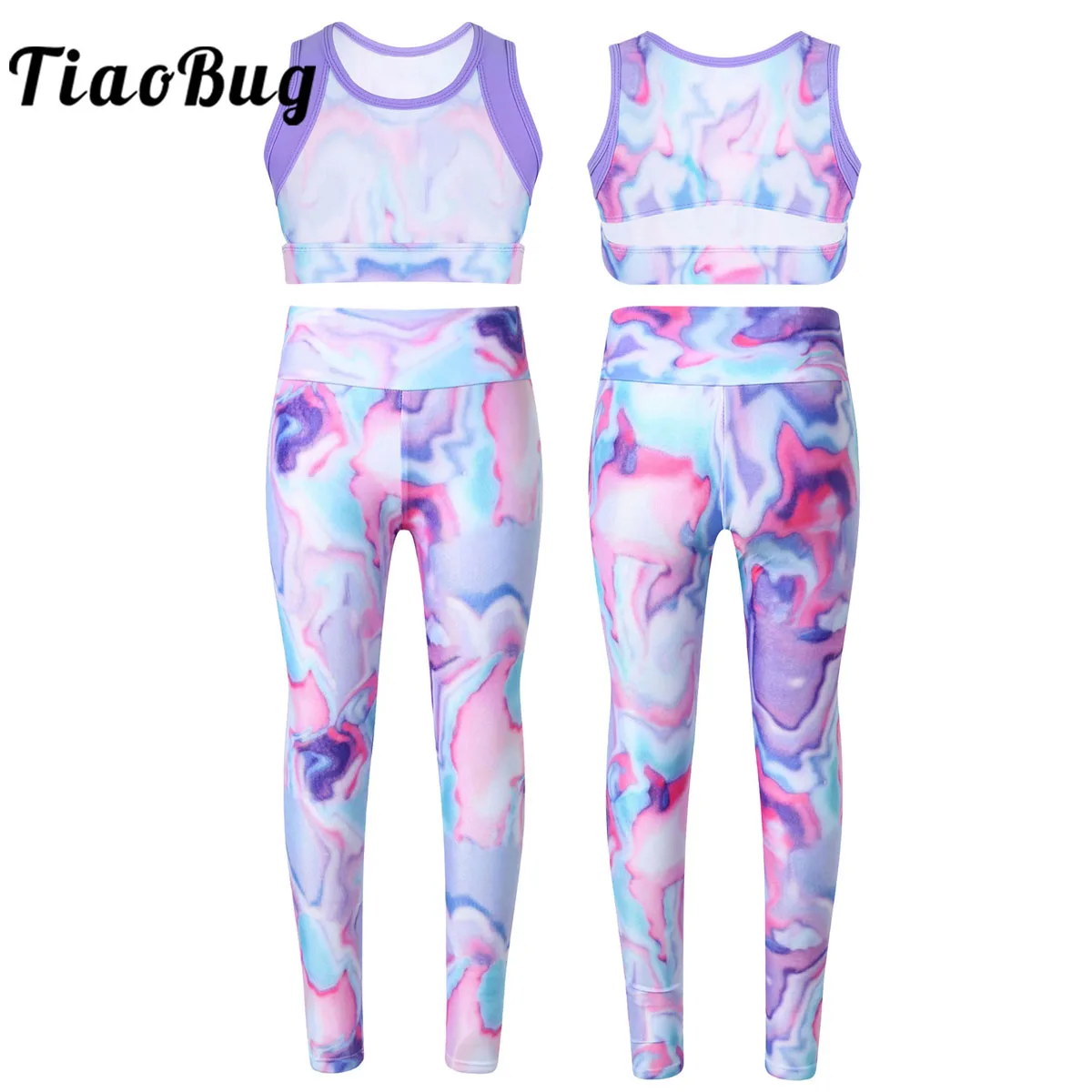 Kids Girls Stretchy Dancewear Sets Children Gymnastic Workout Clothes Tie-Dye Print Tanks Crop Top With Sport Leggings Outfits
Kids Girls Stretchy Dancewear Sets Children Gymnastic Workout Clothes Tie-Dye Print Tanks Crop Top With Sport Leggings Outfits