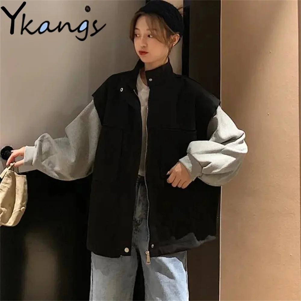 Patchwork Cargo Jackets Bf College Style All-Match Streetwear Women Outwear Harajuku High Street Gothic Popular Casual Clothing
Patchwork Cargo Jackets Bf College Style All-Match Streetwear Women Outwear Harajuku High Street Gothic Popular Casual Clothing