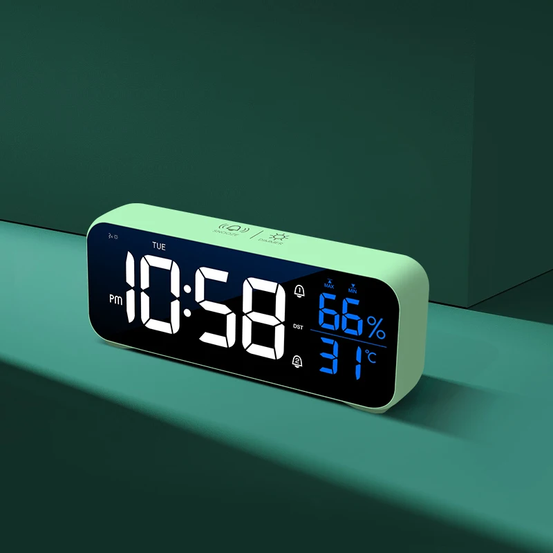 Music LED Digital Alarm Clock Voice Control Temperature Humidity Display Desktop Clocks Home Table Decoration Built-in 1200mAh
Music LED Digital Alarm Clock Voice Control Temperature Humidity Display Desktop Clocks Home Table Decoration Built-in 1200mAh
