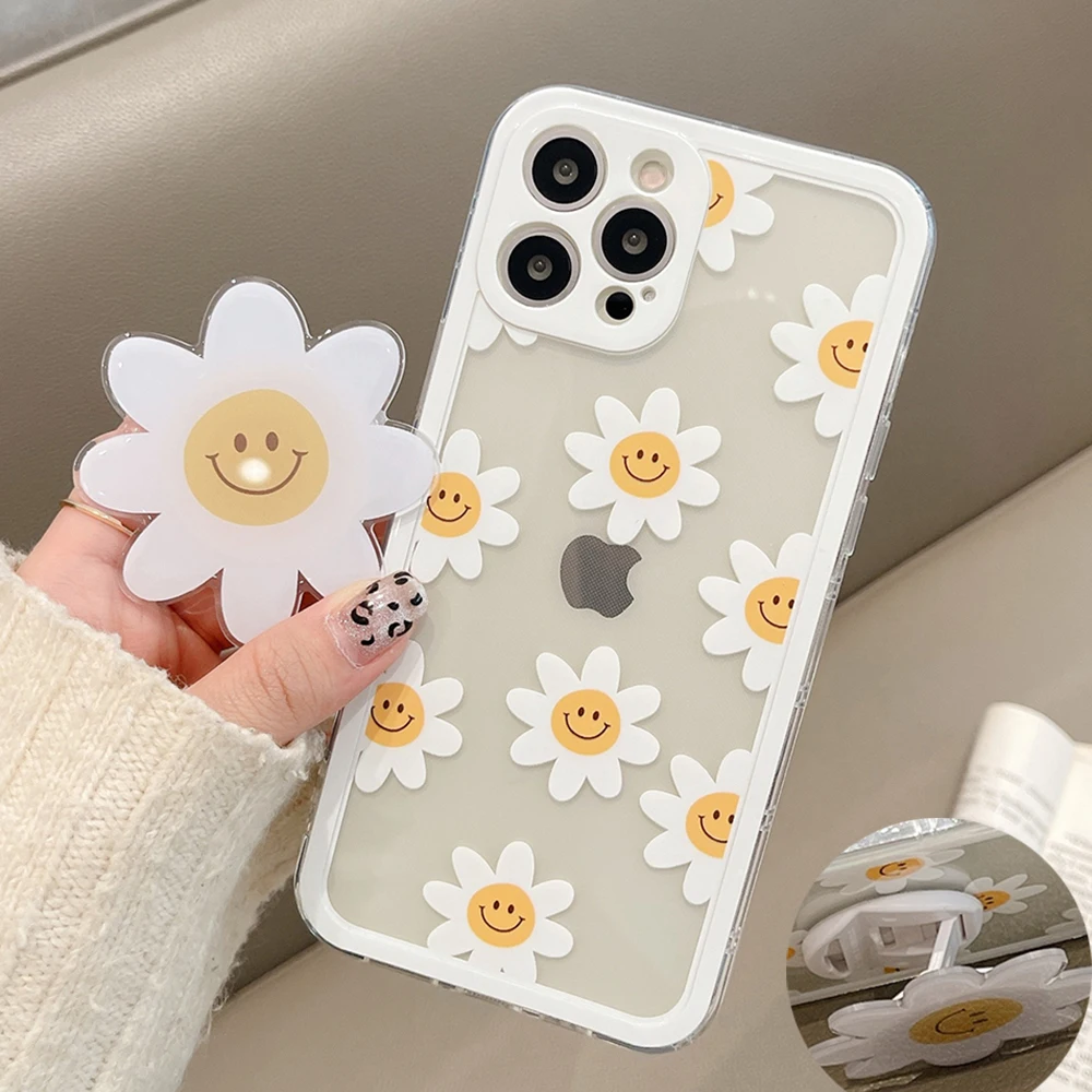 Smiley Face Phone Case With Sunflower Holder For iPhone 13 11 12 Pro Max XR XS Max X 7 8 Plus Soft TPU Clear Shockproof Cover
Smiley Face Phone Case With Sunflower Holder For iPhone 13 11 12 Pro Max XR XS Max X 7 8 Plus Soft TPU Clear Shockproof Cover