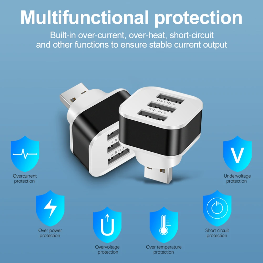 1 Pc 3 Port USB Slots Hub Adaptor USB 3in1 2.0 Multiple 3.1*3.1*3.5CM For Vehicle Electronic Product Accessories
1 Pc 3 Port USB Slots Hub Adaptor USB 3in1 2.0 Multiple 3.1*3.1*3.5CM For Vehicle Electronic Product Accessories