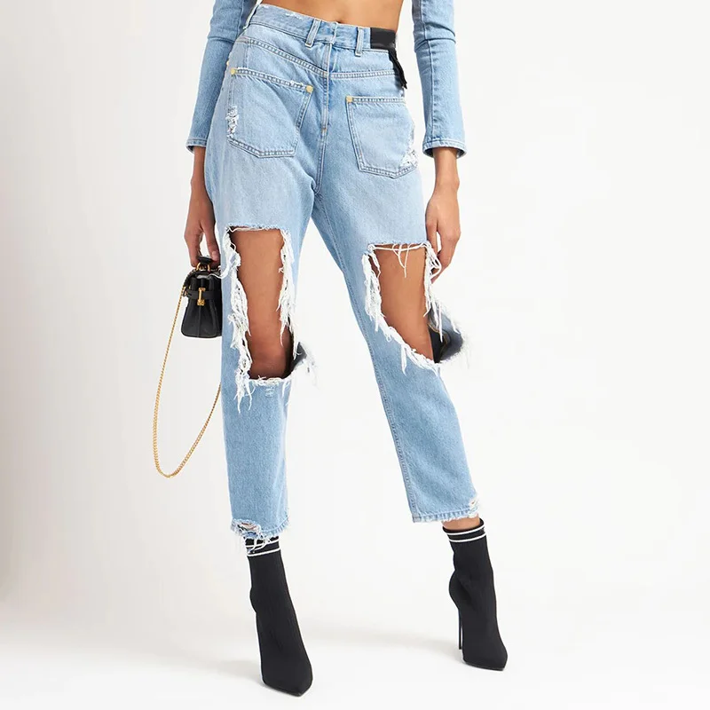 22 Early Autumn Designer High Waist Jeans Women Fashion Luxury Light Blue Broken Hole Zippers Jeans Vintage All Match Denim Pant
22 Early Autumn Designer High Waist Jeans Women Fashion Luxury Light Blue Broken Hole Zippers Jeans Vintage All Match Denim Pant