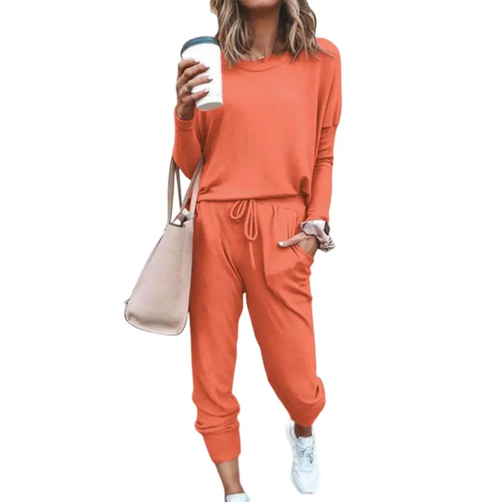 Trendy Sweatshirt Sweatpants Set Solid Color Sweatshirt Long Sleeve Women Fashion Sporty Top Long Pant Dress-up 
Trendy Sweatshirt Sweatpants Set Solid Color Sweatshirt Long Sleeve Women Fashion Sporty Top Long Pant Dress-up