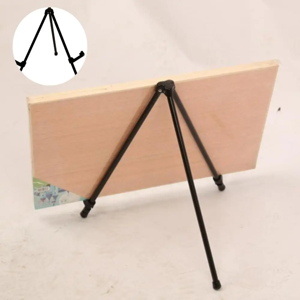 

Black Metal Stationery Stable Adjustable Easel Stand Versatile Foldable Drawing Easel Artist Painting Tripod With Non-slip Feet