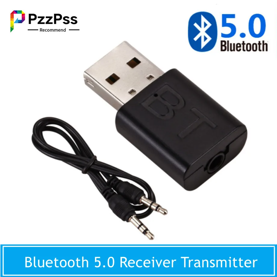 PzzPss Bluetooth 5 0 аудио адаптер приемник беспроводной музыки 3 мм AUX разъем Мини для