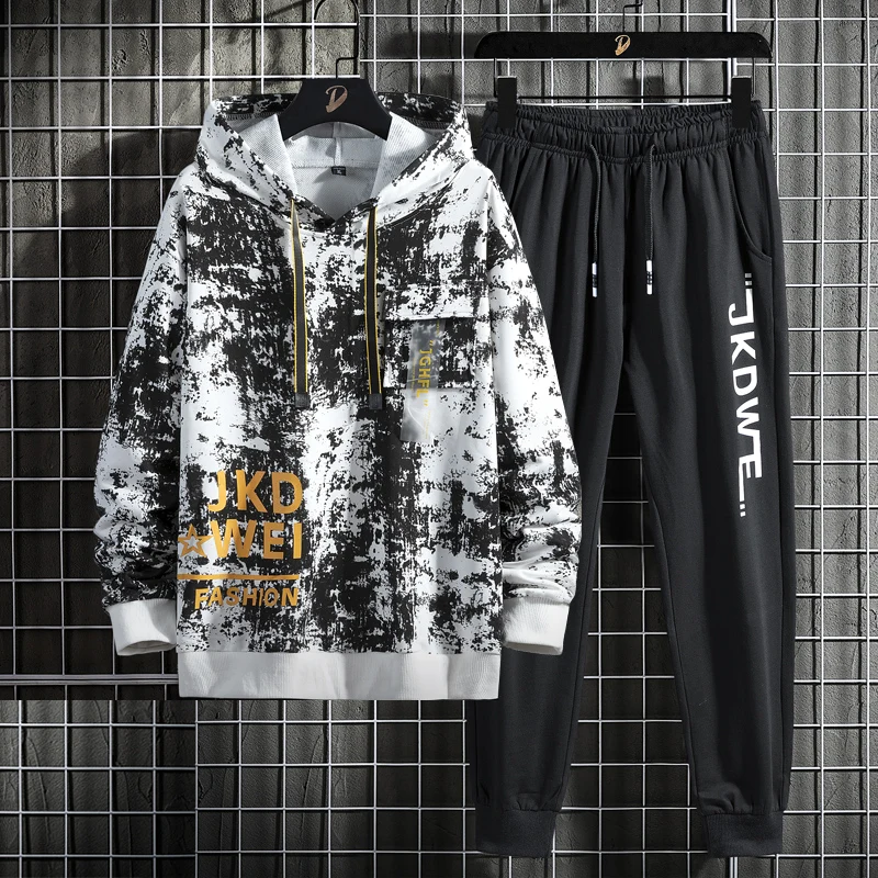 Spring Autumn New Men's Tracksuit Hoodie+Sweatpants Fashion Two Pieces Set Hip Hop Streetwear Sports Suit Harajuku Print Men Set
Spring Autumn New Men's Tracksuit Hoodie+Sweatpants Fashion Two Pieces Set Hip Hop Streetwear Sports Suit Harajuku Print Men Set