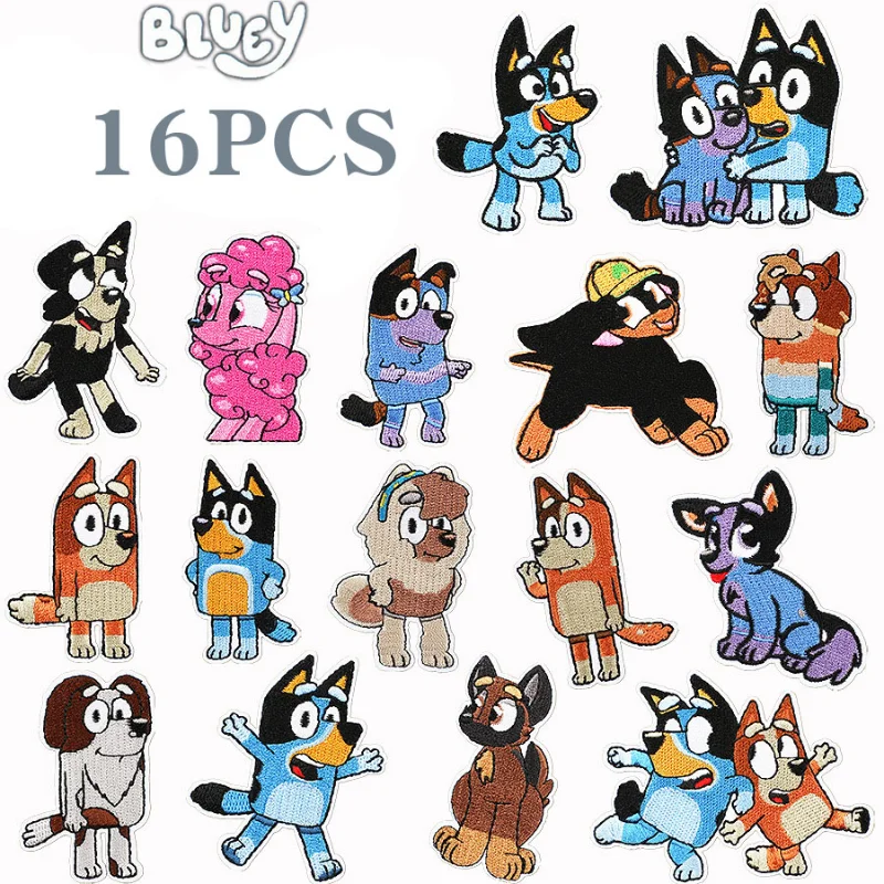 16pcs Bluey Anime Animation Iron-on Patches on Clothes Embroidered Patch for Clothing Fusible Patches Applique DIY Decoration
16pcs Bluey Anime Animation Iron-on Patches on Clothes Embroidered Patch for Clothing Fusible Patches Applique DIY Decoration