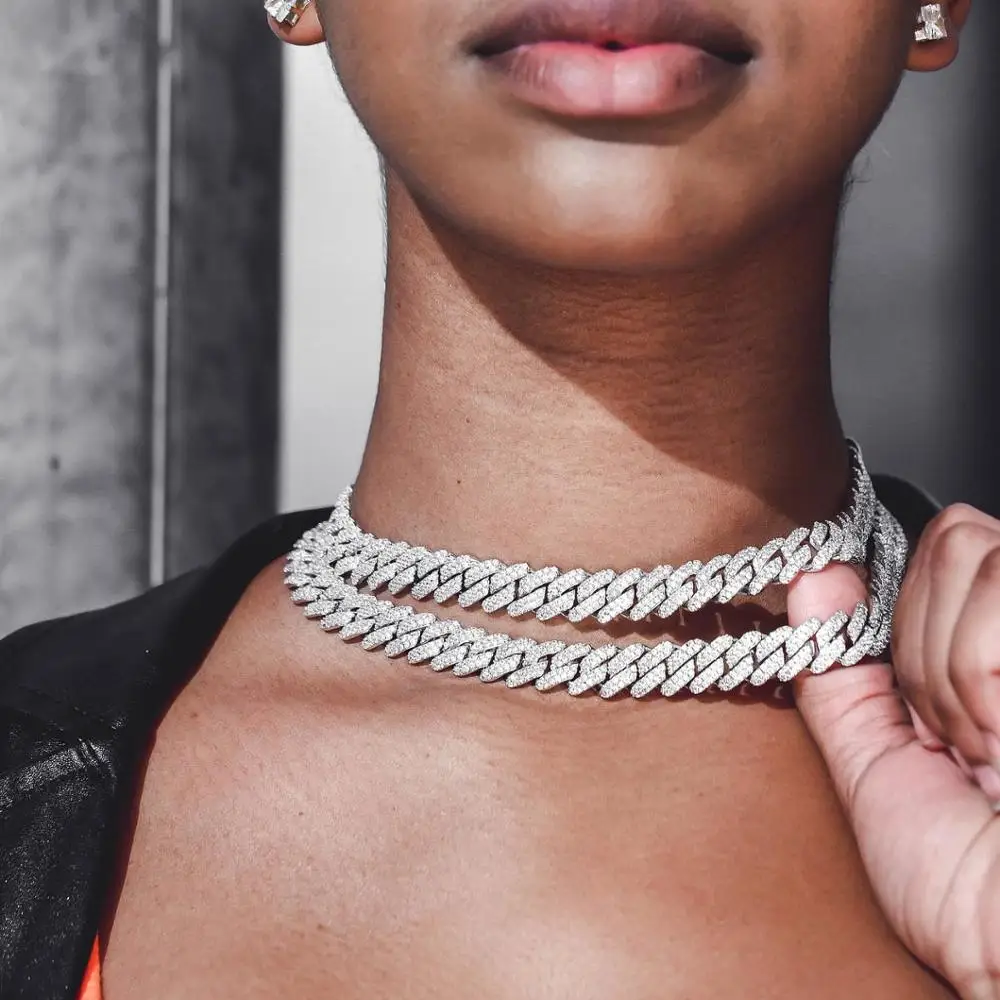 geometric 12mm cz cuban chain choker necklace for women hip hop iced out bling cuban choker 15" 16"
geometric 12mm cz cuban chain choker necklace for women hip hop iced out bling cuban choker 15" 16"