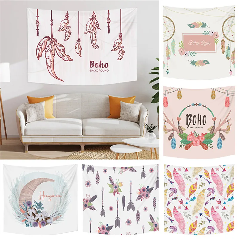 Boho Feathers Dream Catcher Series Lunar Moth Printed Polyester Tapestry Wall Hanging Tapestries For Bedroom Dorm Decor
Boho Feathers Dream Catcher Series Lunar Moth Printed Polyester Tapestry Wall Hanging Tapestries For Bedroom Dorm Decor