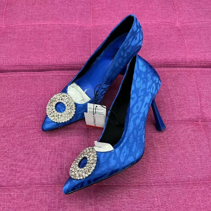High Heeled Dress Shoes for Women Bling Crystal Rhinestone Circle Pointed Patterned Luxury Brand Wedding Bridal Ladies Pumps
High Heeled Dress Shoes for Women Bling Crystal Rhinestone Circle Pointed Patterned Luxury Brand Wedding Bridal Ladies Pumps