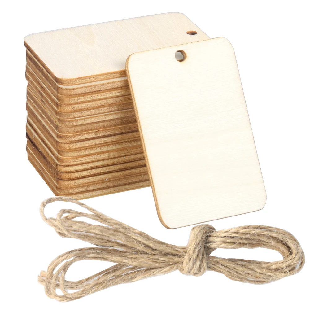 25pcs Nature Wood Slice Wooden Label Gift Tags Blank Rectangle Hanging Tags with Hemp Rope for Wedding Party Xmas
25pcs Nature Wood Slice Wooden Label Gift Tags Blank Rectangle Hanging Tags with Hemp Rope for Wedding Party Xmas