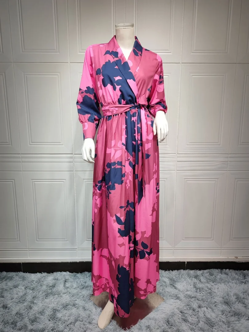 Southeast Asia Dress Elgant Printing Long Sleeves Women Party Dresses with Sash Muslim Dubai Clothes Abaya Robe 2022 Spring
Southeast Asia Dress Elgant Printing Long Sleeves Women Party Dresses with Sash Muslim Dubai Clothes Abaya Robe 2022 Spring