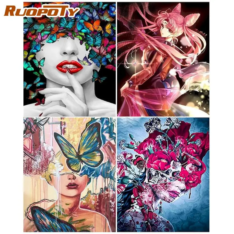 RUOPOTY Oil Painting By Number Butterfly Girl Wall Art DIY Frame Picture By Numbers Portrait Acrylic Canvas Painting For Decor
RUOPOTY Oil Painting By Number Butterfly Girl Wall Art DIY Frame Picture By Numbers Portrait Acrylic Canvas Painting For Decor