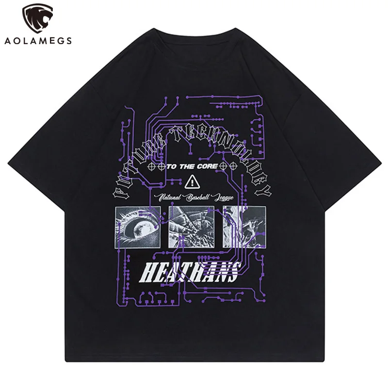 Aolamegs T-shirts Men Planet Line Art Print Cotton Cozy Short Sleeve Tops Summer High Street Harajuku Punk Tees Loose Streetwear
Aolamegs T-shirts Men Planet Line Art Print Cotton Cozy Short Sleeve Tops Summer High Street Harajuku Punk Tees Loose Streetwear