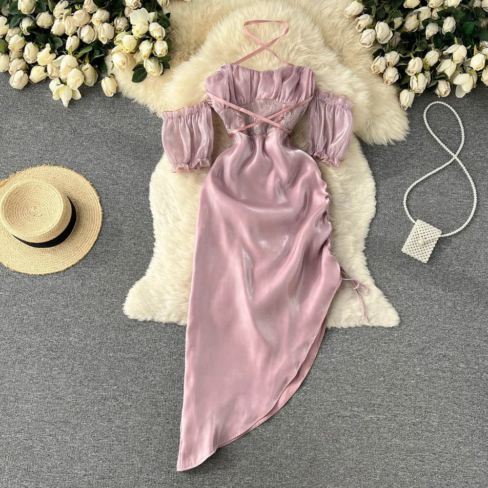 Women's New Fashion Sexy Slash Neck Short Sleeve Irregular Summer Wrap Hip Dresses Clothes Vestidos De Mujer E133
Women's New Fashion Sexy Slash Neck Short Sleeve Irregular Summer Wrap Hip Dresses Clothes Vestidos De Mujer E133